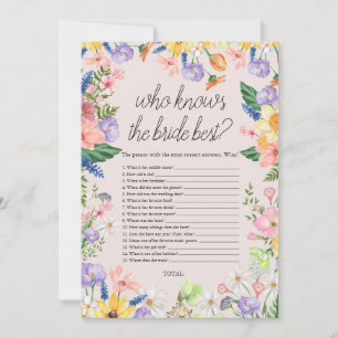 Invitation Fleur sauvage Qui connaît la Mariée la plus grande