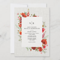 Fleur sauvage Red Poppy Floren lin Mariage