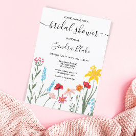 Invitation Fleur sauvage romantique moderne Boho Printemps