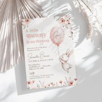Fleur sauvage rose Balloon petit Baby shower lapin