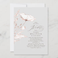Fleur sauvage rose clair gris Fête des mariées chi