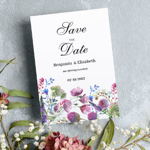 Invitation Fleur sauvage rose lavande violet Enregistrer la d