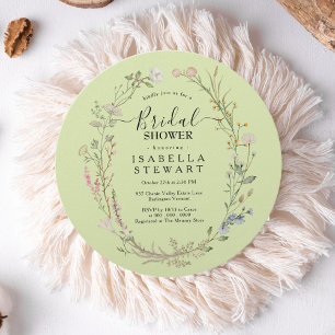 Invitation Fleur sauvage Russe Boho Lime Fête des mariées ver