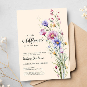 Invitation Fleur sauvage Rustique Boho Neutral Baby shower fl