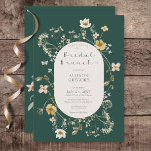 Invitation Fleur sauvage rustique Frame Green Bridal Brunch