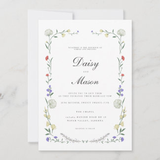 Invitation Fleur sauvage rustique mariage inspiré par Meadow