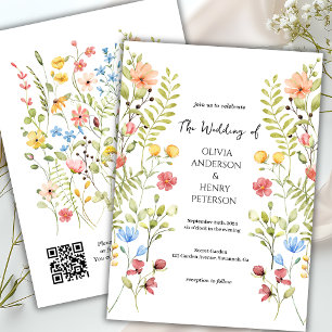 Invitation Fleur sauvage rustique Meadow Garden Mariage de co