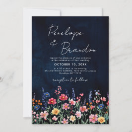 Invitation Fleur sauvage Rustique Pays Boho Marine Photo Mari