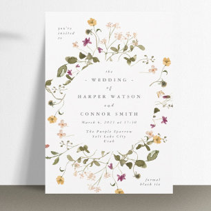 Invitation Fleur sauvage séché Abondance Mariage Pampas Boho