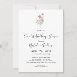 Invitation Fleur sauvage simple Couples Wedding shower