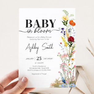 Invitation Fleur sauvage  Spring Baby in Bloom Baby shower