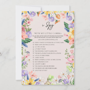 Invitation Fleur sauvage Spring I Spy Mariage Game Card