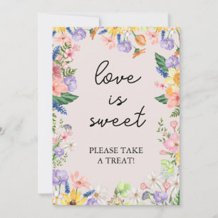 Invitation Fleur sauvage Spring Love is Sweet Sign Card