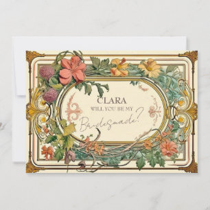 Invitation Fleur sauvage Victorian Ornate Bordure Mariage Bri