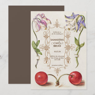 Invitation Fleur sauvage Vintage élégant Mariage floral