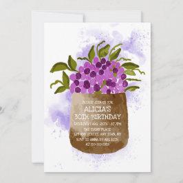 Invitation Fleur sauvage violet sur l'aquarelle de Pot Annive