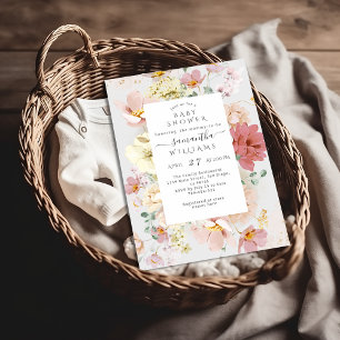 Invitation Fleur sauvage Whimsical Elegant Boho Baby shower