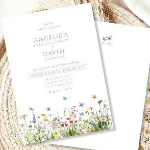 Invitation Fleur sauvage Whimsical Papillons Mariage