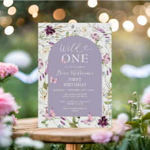 Invitation Fleur sauvage Wild ONE Butterfly Garden Party