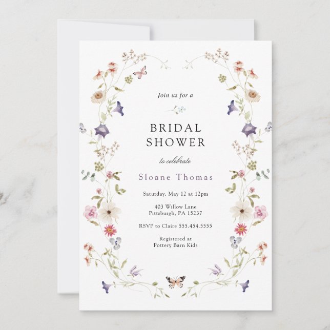 Invitation fleur sauvage Wreath Bridal Show (Devant)