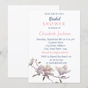 Invitation Fleur simple, Fête des mariées Magnolia