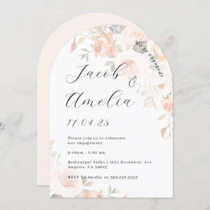 Invitation Fleur Soft Burn Orange Arch Engagement