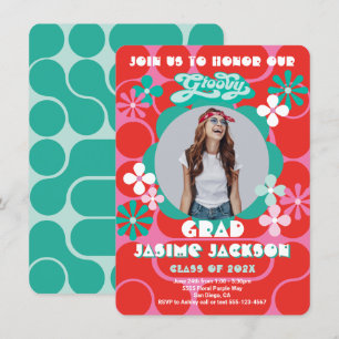 Invitation Fleur super Hippie Power Photo Party Graduation