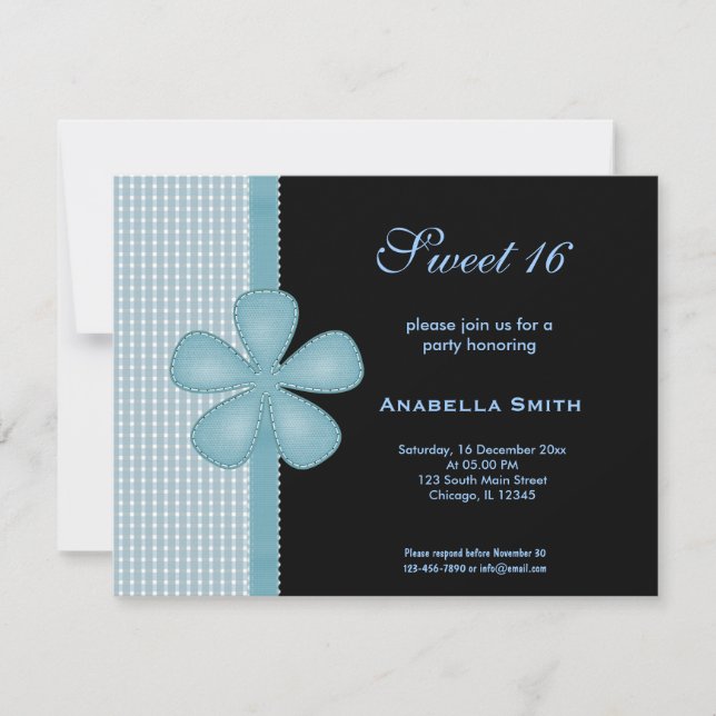 Invitation Fleur Sweet 16 (Devant)