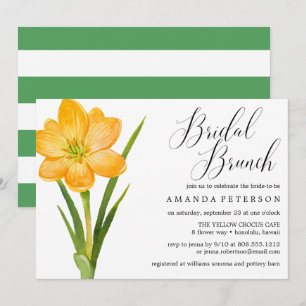 Invitation Fleur tendance JAUNE CROCUS mariage Brunch nuptial