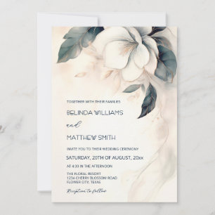 Invitation Fleur tridimensionnelle peinte