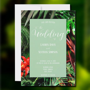 Invitation Fleur tropicale, couleurs terreuses, moderne, mari
