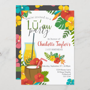 Invitation Fleur tropicale Luau