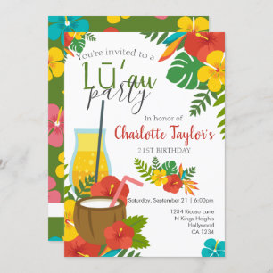 Invitation Fleur tropicale Luau