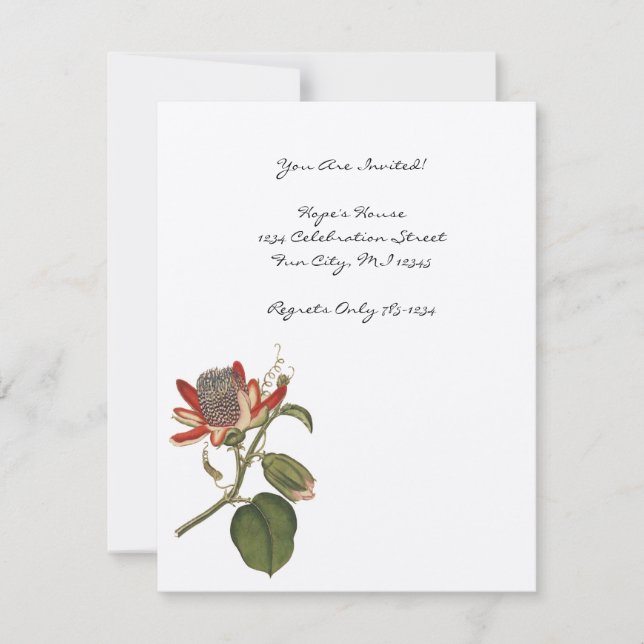 Invitation Fleur vintage Passion (Devant)