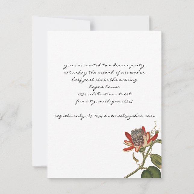 Invitation Fleur vintage Passion (Devant)