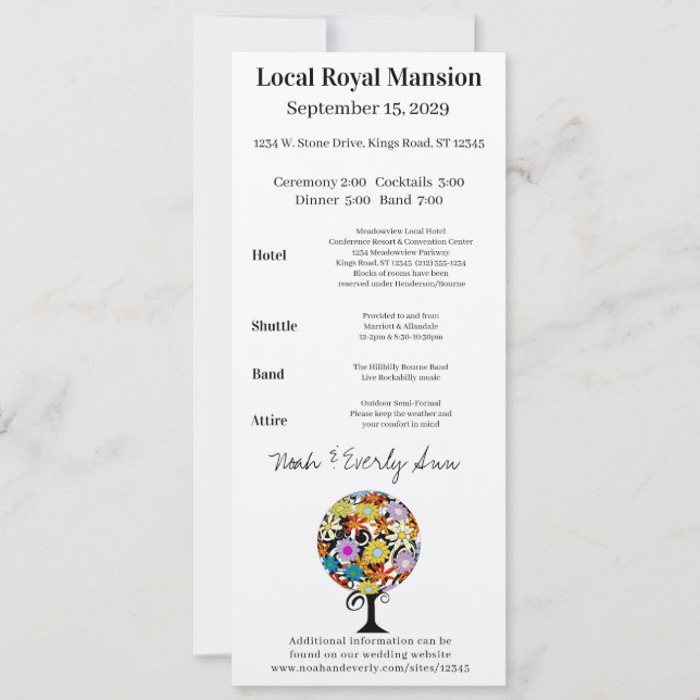Invitation Fleur Whimsical Love Arbre Papier Mariage (Devant)