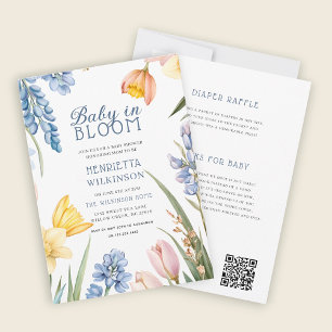 Invitation Fleurie Aquarelle Bébé en Fleur
