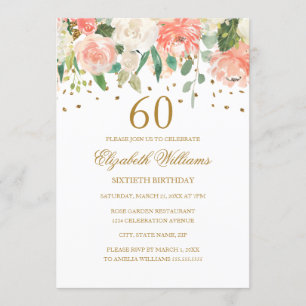 Invitation Fleurie Orée Pêche pour 60e Anniversair