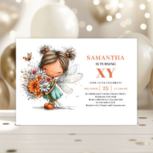 Invitation Fleurie Pastel pour l'anniversaire de l