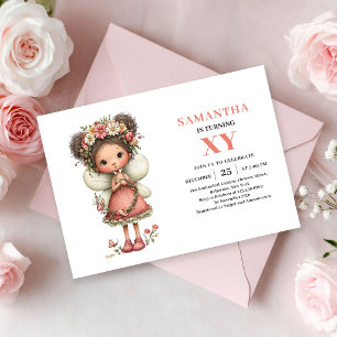 Invitation Fleurie Pastel pour le 1er Anniversaire