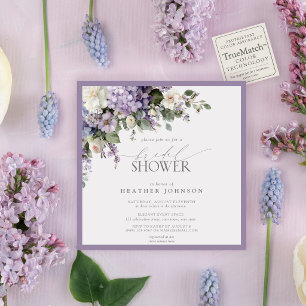 Invitation Fleurir & Félicité   Lilac Floral Fête de Mariage