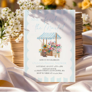 Invitation Fleuriste de marché fraîchement cueillies pour une