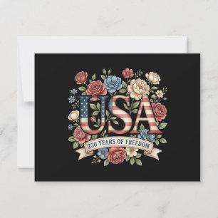 Invitation Fleurs 250 Ans Anniversaire Amérique USA 250e Bi