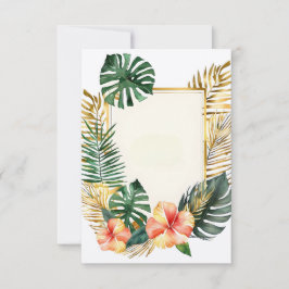 Invitation Fleurs à cadre tropical mariage et feuilles