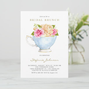 Invitation Fleurs à l'aquarelle dans un code QR de tasse de t