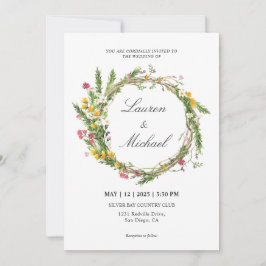 Invitation Fleurs à ressort rose blanc personnalisées
