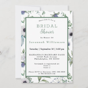 Invitation Fleurs Alpines Blanches Écossaises Mariage
