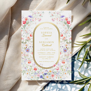 Invitation Fleurs Aquarelle Blooms Vibrants Mariage Élégant