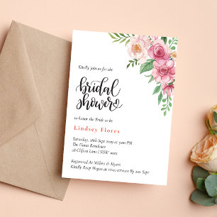 Invitation Fleurs Aquarelle Personnalisées pour Baby Shower d