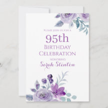 Fleurs aquarelles élégantes pour 95e anniversaire